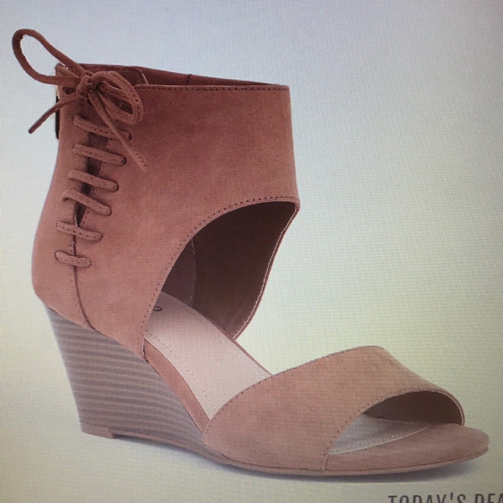 Torrid lace up wedges (wide width)